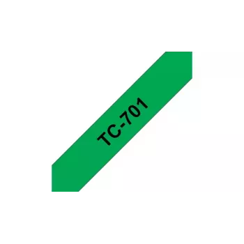 Cinta de etiquetar Brother TC701 12 mm negro sobre verde