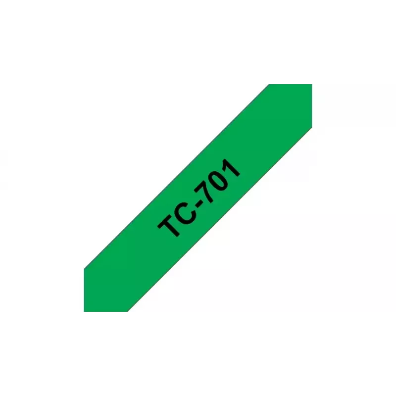 Cinta de etiquetar Brother TC701 12 mm negro sobre verde
