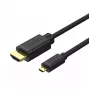 Cable HDMI UNITEK Y-C182 2m HDMI Type-D Micro HDMI Type-A Estándar Negro