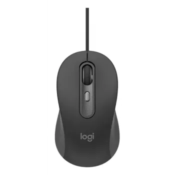 Teclado con cable de tamaño completo con ratón Logitech 920-013349 — USB, QWERTY US International, Graphite, cable de 1,8 m