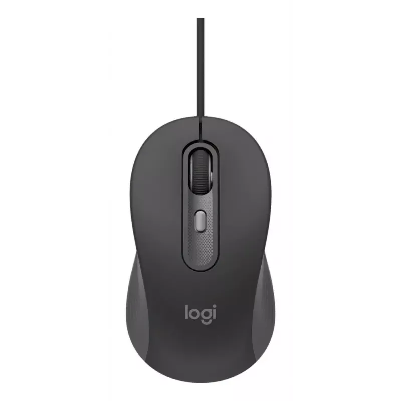 Teclado con cable de tamaño completo con ratón Logitech 920-013349 — USB, QWERTY US International, Graphite, cable de 1,8 m