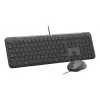 Teclado con cable de tamaño completo con ratón Logitech 920-013349 — USB, QWERTY US International, Graphite, cable de 1,8 m