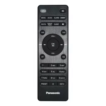Radio portátil Panasonic RF-D40EG-K — Sintonizador digital, FM 87,5–108 MHz, 6 W RMS, LCD 2,4 pulgadas, Wi‑Fi/Wi‑Fi 4, antena externa, Negro