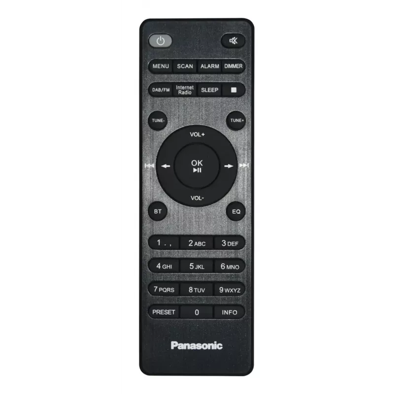 Radio portátil Panasonic RF-D40EG-K — Sintonizador digital, FM 87,5–108 MHz, 6 W RMS, LCD 2,4 pulgadas, Wi‑Fi/Wi‑Fi 4, antena externa, Negro