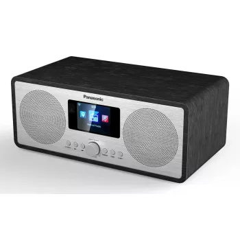 Radio portátil Panasonic RF-D40EG-K — Sintonizador digital, FM 87,5–108 MHz, 6 W RMS, LCD 2,4 pulgadas, Wi‑Fi/Wi‑Fi 4, antena externa, Negro