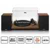 Tocadiscos Lenco LS-480WD con amplificador integrado, Bluetooth, transmisión por correa, 33/45 rpm, 2×30W RMS, cajas de madera
