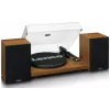 Tocadiscos Lenco LS-480WD con amplificador integrado, Bluetooth, transmisión por correa, 33/45 rpm, 2×30W RMS, cajas de madera