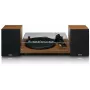 Tocadiscos Lenco LS-480WD con amplificador integrado, Bluetooth, transmisión por correa, 33/45 rpm, 2×30W RMS, cajas de madera