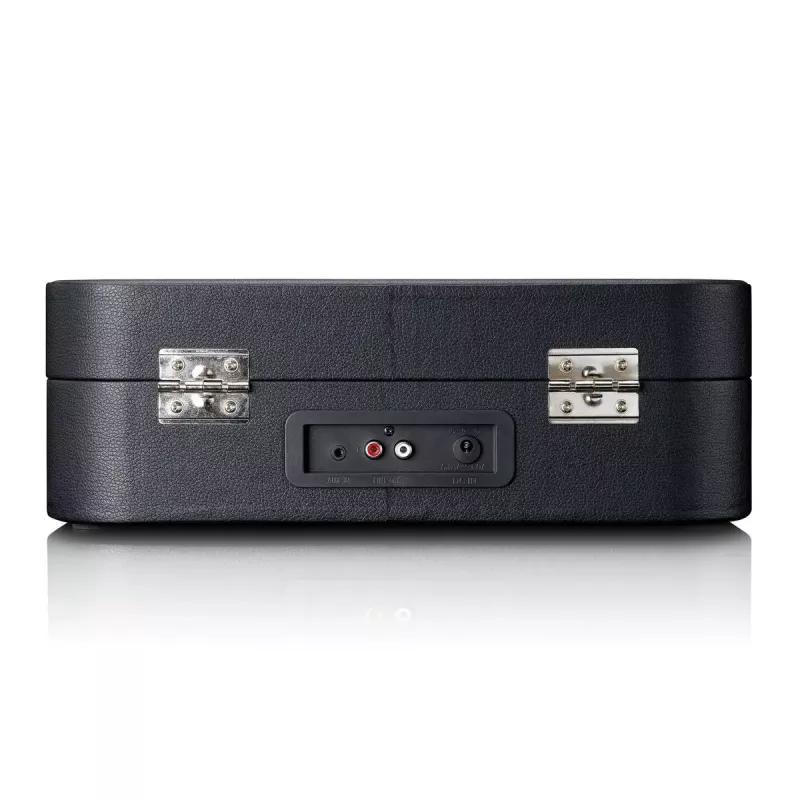 Maletín tocadiscos Lenco TT116BK con altavoces integrados – reproductor de vinilo portátil, negro