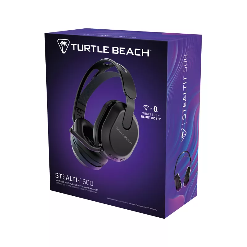 Auriculares gaming inalámbricos Turtle Beach Stealth 500 Negro PC con hasta 40 h de autonomía y Bluetooth para PC, PS5, PS4 y dispositivos móviles
