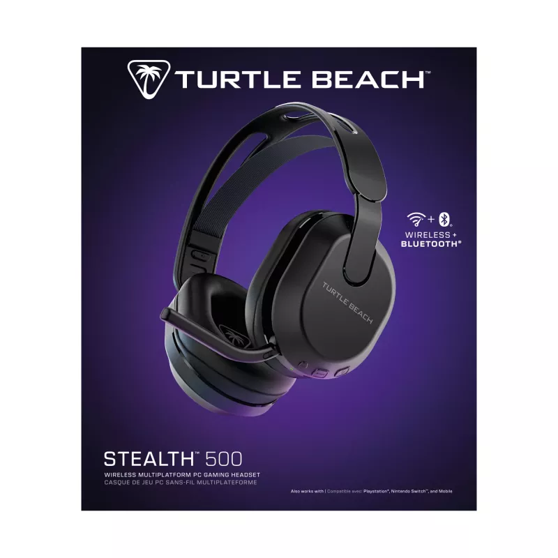 Auriculares gaming inalámbricos Turtle Beach Stealth 500 Negro PC con hasta 40 h de autonomía y Bluetooth para PC, PS5, PS4 y dispositivos móviles