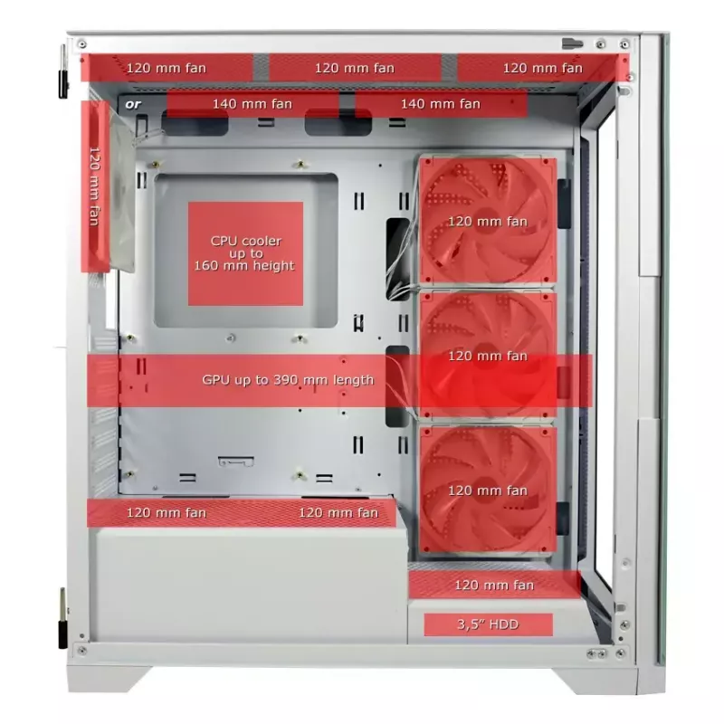 Caja para PC LC-Power LC-7041B-ON Midi Tower Blanca