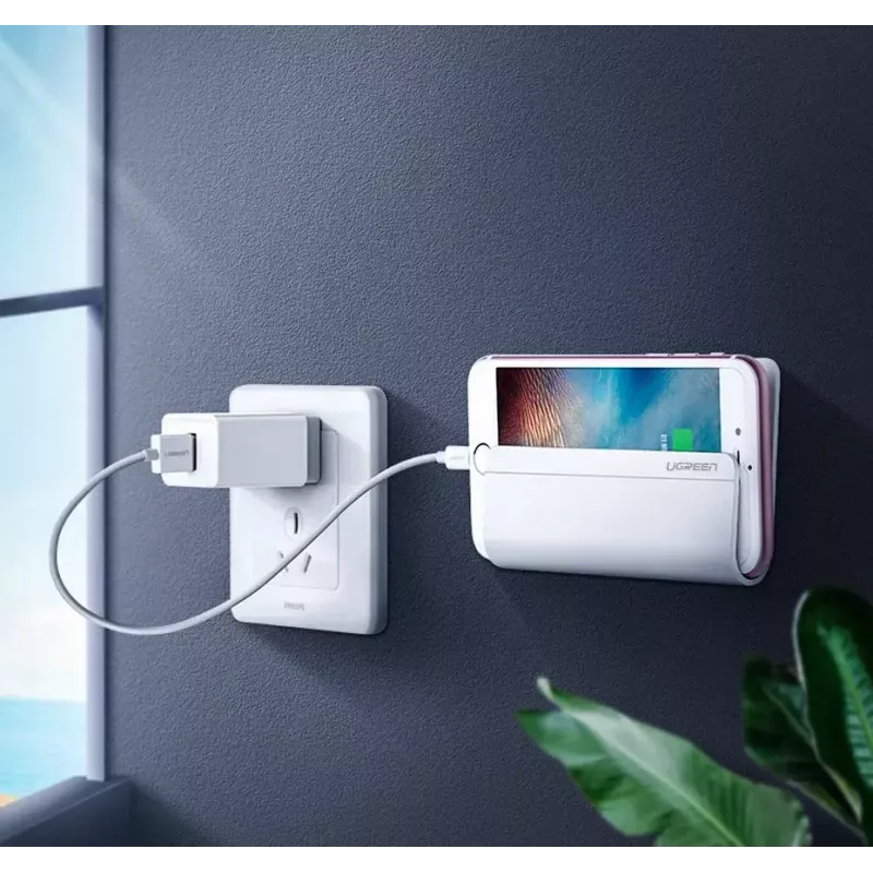 UGREEN 30394 soporte adhesivo de pared para carga de móvil, blanco