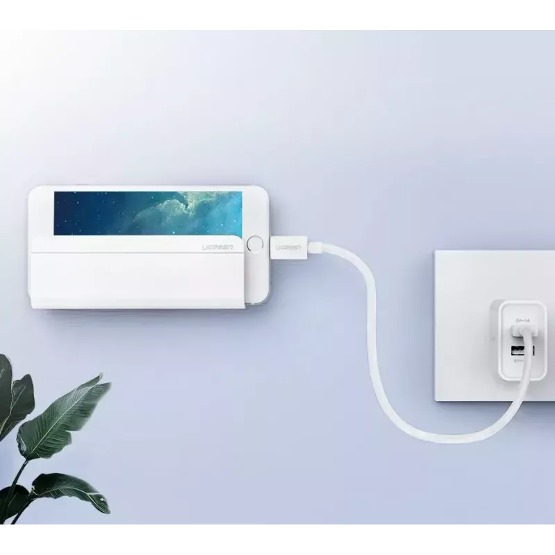 UGREEN 30394 soporte adhesivo de pared para carga de móvil, blanco