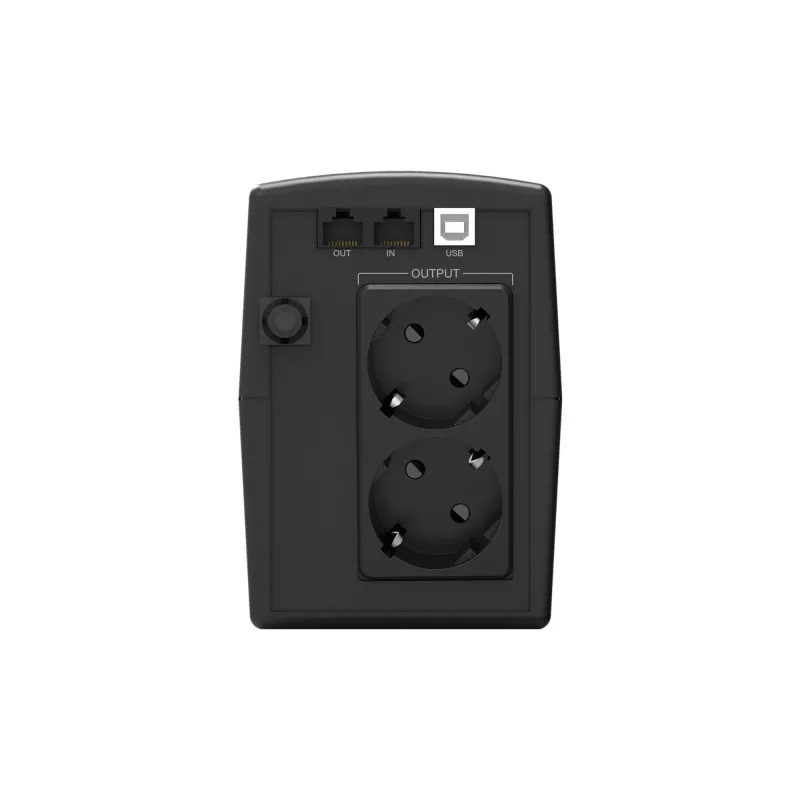 Conceptronic ZEUS02ES SAI de línea interactiva, 850 VA (0,85 kVA), 480 W, 2x Schuko, HID USB, RJ45 entrada/salida, 220-240 V, negro