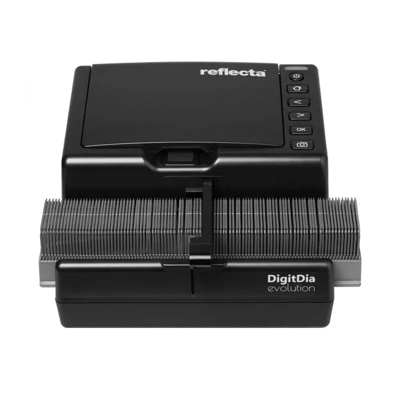 Reflecta DigitDia evolution 65800 escáner de películas y diapositivas, 35 mm, CMOS, 4608 x 3072 ppp, alimentador automático de 50 diapositivas, HDMI