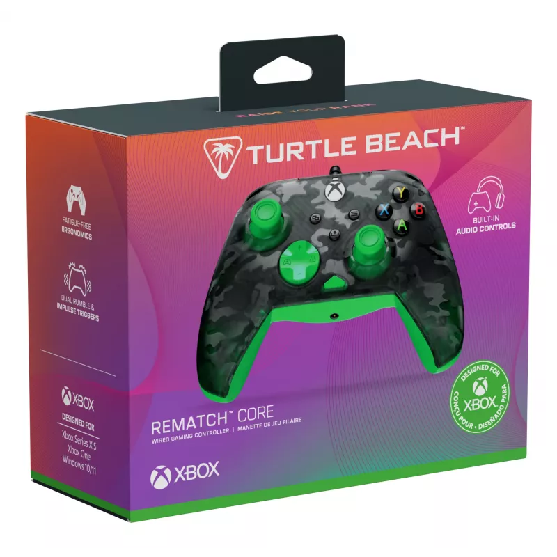 Gamepad Turtle Beach Rematch Core Negro Verde Gris USB con cable