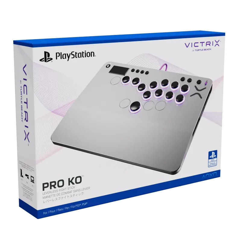 PDP Victrix Pro KO Leverless Fight Stick Gris USB Fightstick PC, PlayStation 4, PlayStation 5