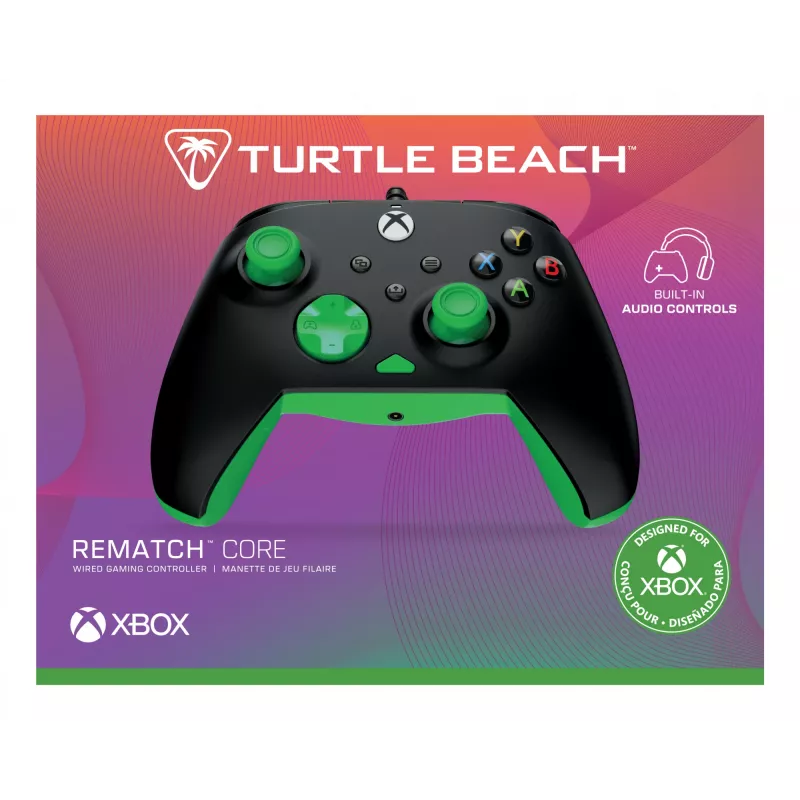 Gamepad Turtle Beach Rematch Core Negro Verde USB con cable PC Xbox
