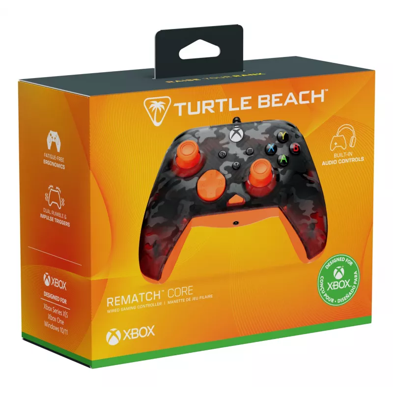 Gamepad Turtle Beach Rematch Core Negro Gris Naranja USB con cable