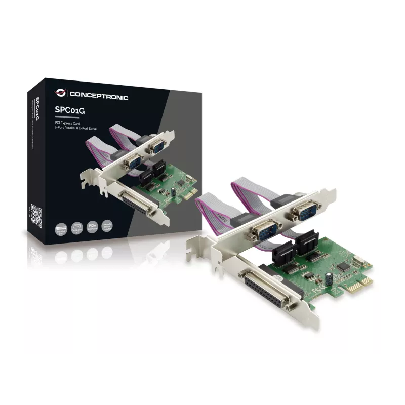 Conceptronic Tarjeta PCI Express 1 puerto paralelo y 2 puertos serie