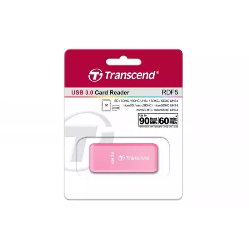 Lector de tarjetas Transcend RDF5 Rosa