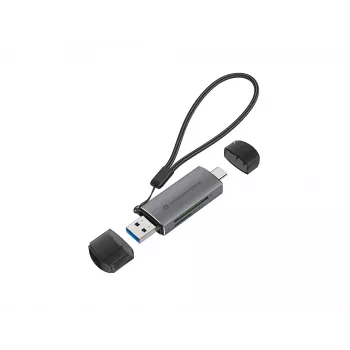 Conceptronic BIAN05G Lector de tarjetas 2en1 USB 3.0 Dual Plug, SD/MicroSD 3.0, UHS-I