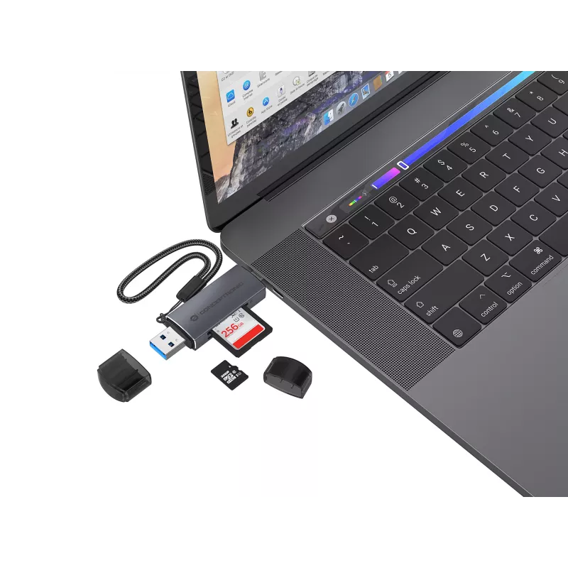 Conceptronic BIAN05G Lector de tarjetas 2en1 USB 3.0 Dual Plug, SD/MicroSD 3.0, UHS-I