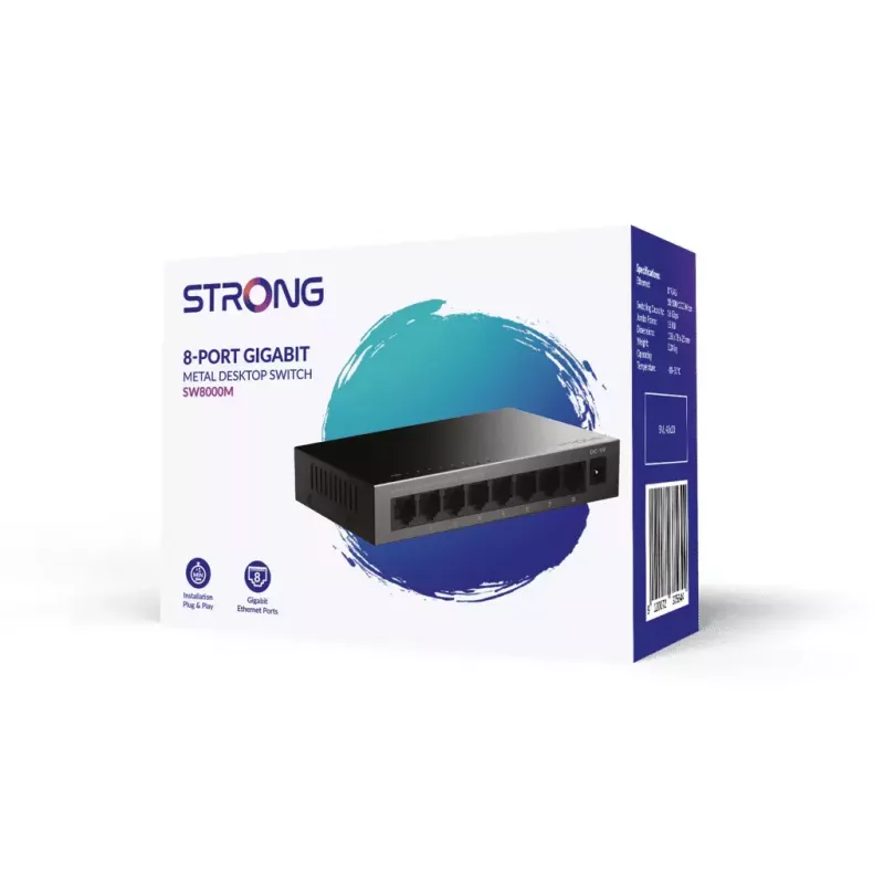 Strong SW8000M Switch de red Gigabit Ethernet 8 puertos 16 Gbit/s