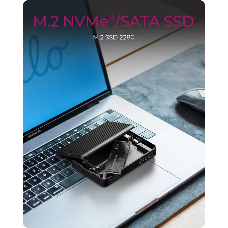 ICY BOX IB-CR601M-C31 Caja SSD Negra M.2