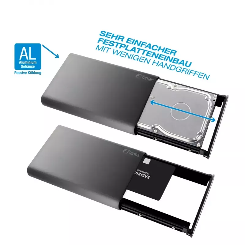 Caja para HDD Fantec DB-ALU31 Negra 3,5 pulgadas