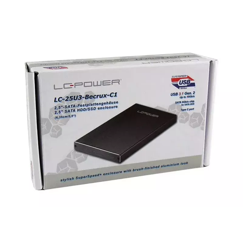Carcasa HDD LC-Power LC-25U3-Becrux-C1 negra 2,5