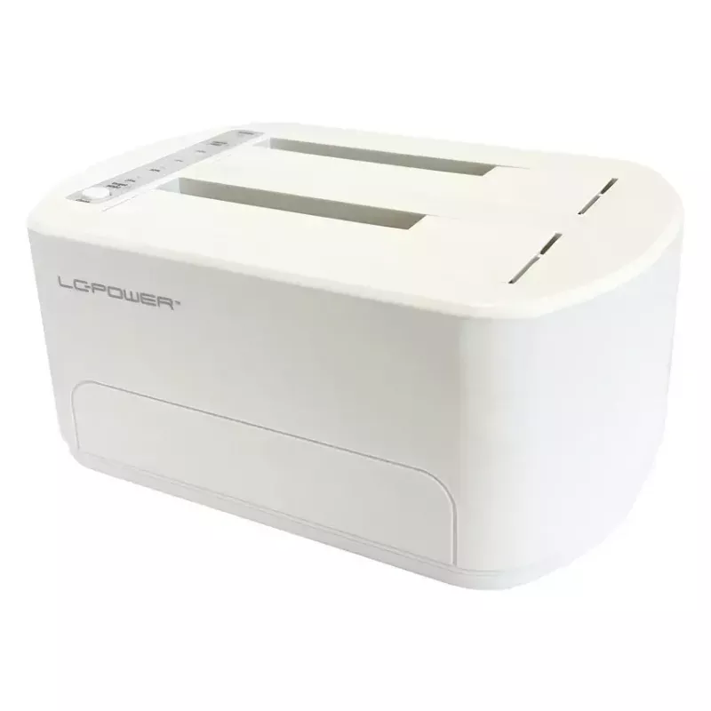 LC Power LC-DOCK-U3-VI - docking station HDD / SSD - 2.5, 3.5 (6,4 cm, 8,9 cm) - 2 canales - SATA - USB 3,2 (Gen 2x1) - blanco, cáscara de huevo (LC-DOCK-