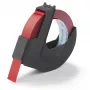 Cinta de relieve auténtica DYMO | 9 mm x 3 m rollo | impresión blanca sobre rojo | autoadhesiva | para máquinas de relieve | 1 ud.