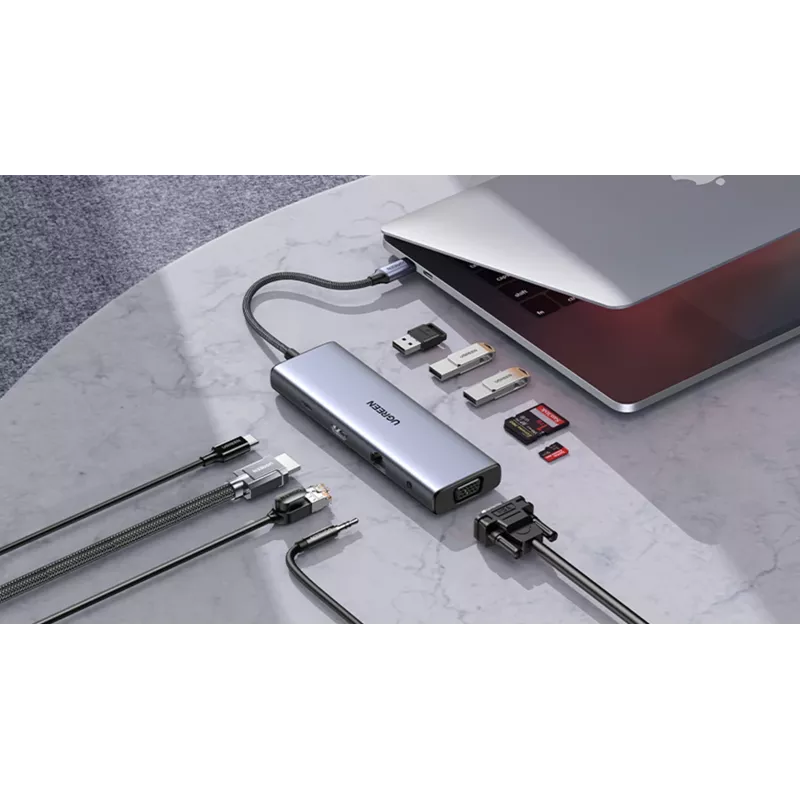 Ugreen Revodok hub USB-C 10 en 1 UGREEN 15601 10 puertos 4K HDMI