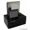 LC Power LC-DOCK-U3-CR - docking station HDD con indicador de red, interruptor de encendido/apagado, función de clonación bahías: 2 - 2.5 / 3.5 compartidas (6,4 cm/8,9 cm