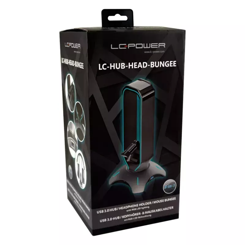 Soporte para auriculares LC-Power LC-HUB-HEAD-BUNGEE