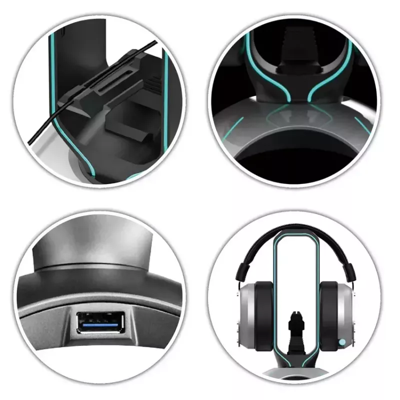Soporte para auriculares LC-Power LC-HUB-HEAD-BUNGEE