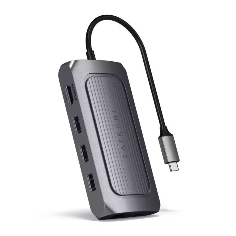 Dock para portátil Satechi ST-U4MA3M USB Type-C gris 100W Power Delivery