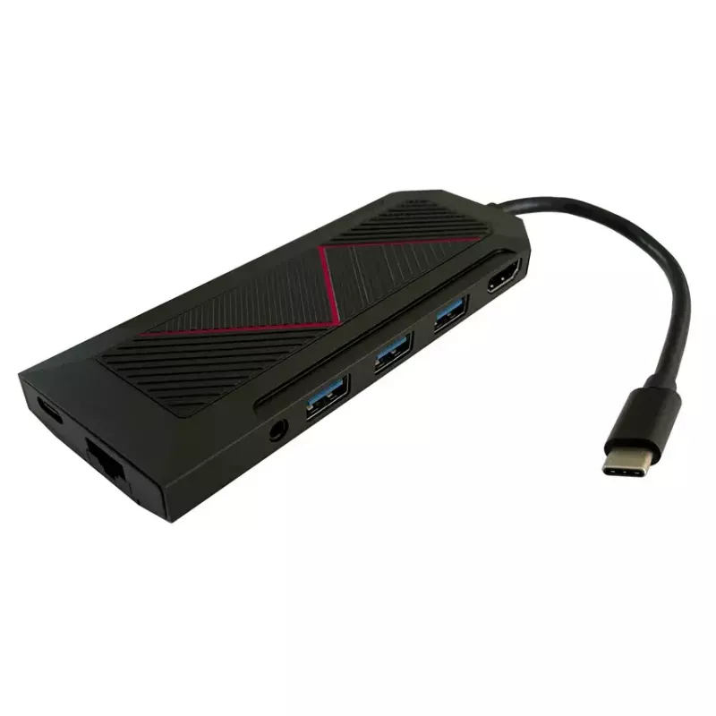 Hub USB LC-Power LC-HUB-C-MULTI-6-RGB Type-C 5000 Mbit/s negro