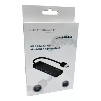 Hub USB LC-Power LC-HUB-U3-4-V2 USB 3.2 Gen 1 Type-A Type-C 5 Mbit/s negro
