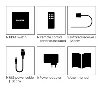 Marmitek Connect 350 UHD 2.0 – switch HDMI 4K 60 Hz – 5 entradas / 1 salida