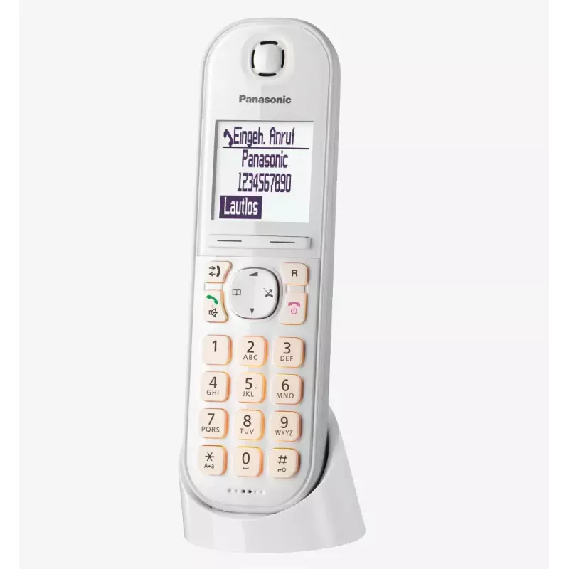 Panasonic KX-TGQ200GW teléfono digital inalámbrico DECT, blanco