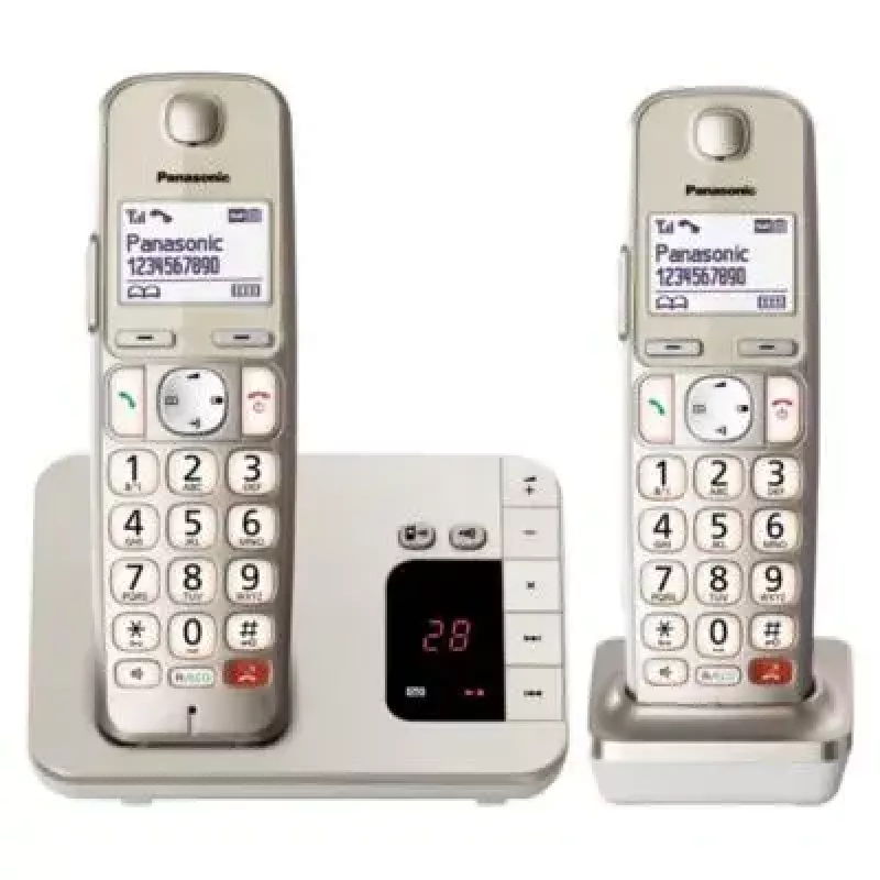 Teléfono DECT Panasonic KX-TGE262GN con auricular inalámbrico e identificación de llamadas