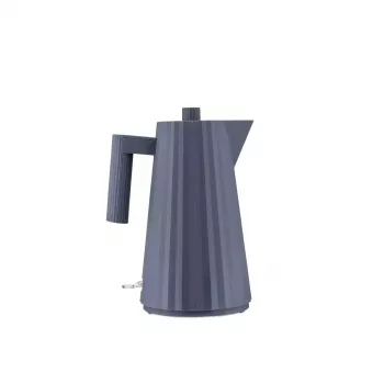 Hervidor de agua eléctrico ALESSI Plissé 1,0 L 2200 W – resina termoplástica, apagado automático, filtro vertedor extraíble, base oculta (blanco)