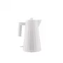Hervidor de agua eléctrico ALESSI Plissé 1,0 L 2200 W – resina termoplástica, apagado automático, filtro vertedor extraíble, base oculta (blanco)