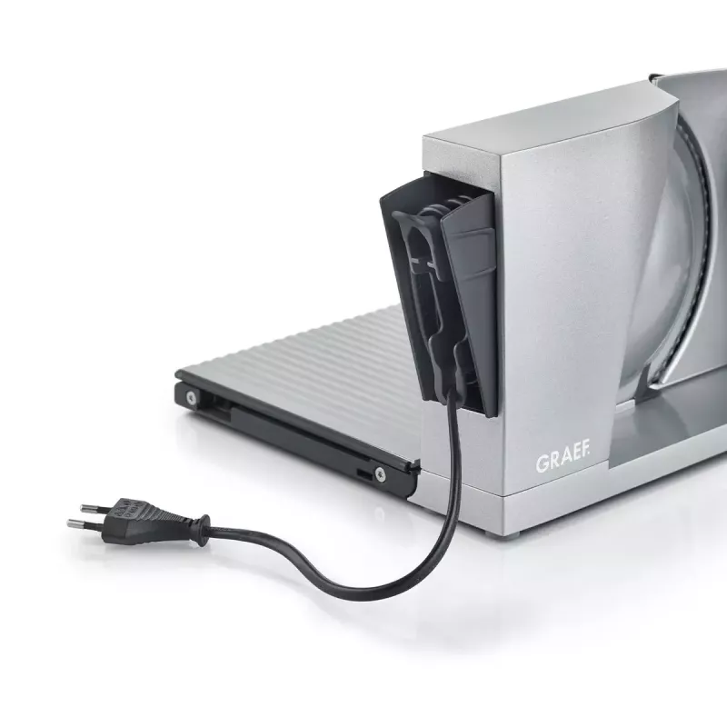 Cortadora eléctrica Graef MYtiny 170 W plateada grosor de corte 1,5 cm