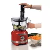 Robot de cocina Ariete 1782 Gourmet Pro Moderna, 3L Multi-Mill, batidora de 2L, 2 velocidades + Pulse, set de cuchillas + disco de acero inoxidable, accesorio exprimidor, rojo