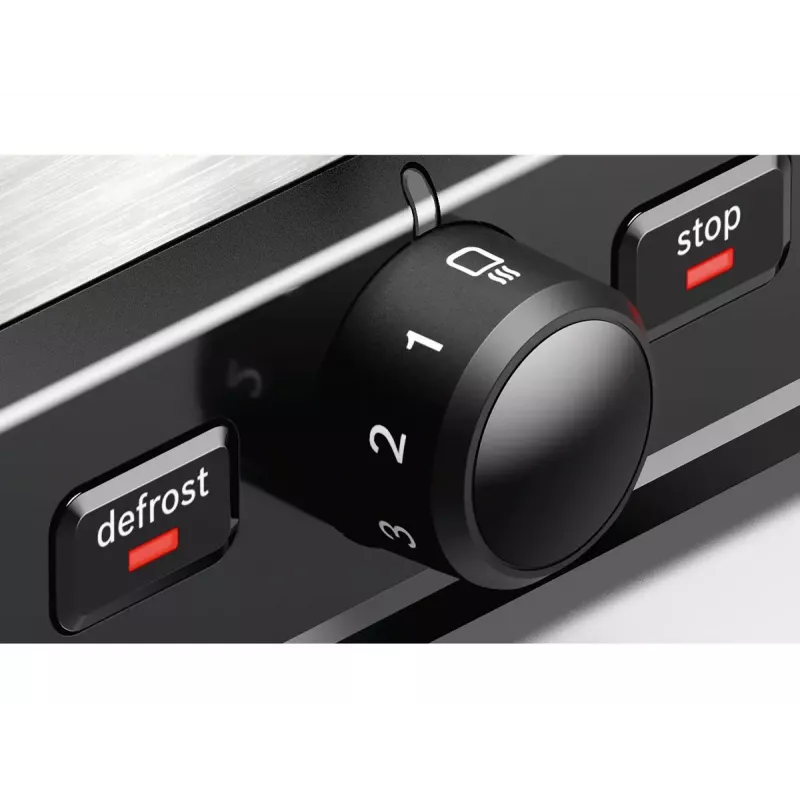 Tostadora Bosch TAT5P420 2 rebanadas 970 W negra, acero inoxidable