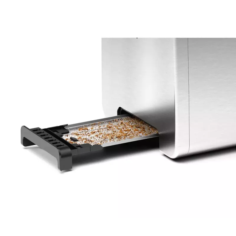 Tostadora Bosch TAT5P420 2 rebanadas 970 W negra, acero inoxidable